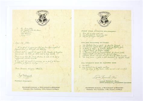 Hogwarts Acceptance Letter Print Out