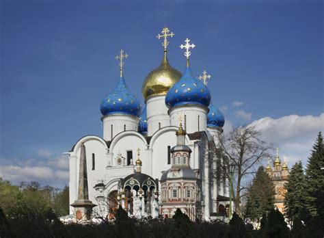 Assumption Cathedral Trinity Lavra In Sergiyev Posad Russia Stock