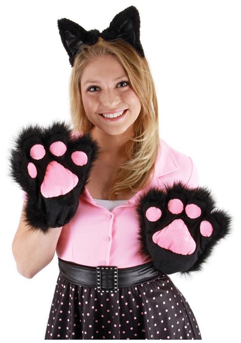 Black Kitty Paws In 2021 Cat Costumes Paw Gloves Cat Paws