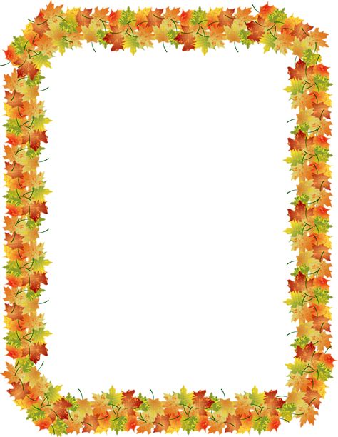 Autumn Leaf Color Clip Art Fall Borders Cliparts Png Download 1771