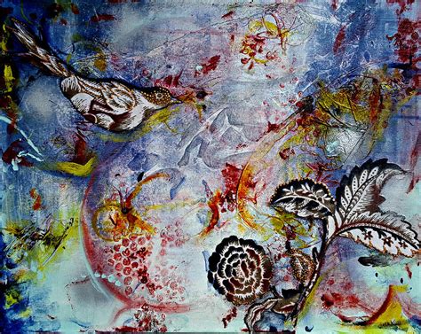Abstract Acrylic Hummingbird Painting