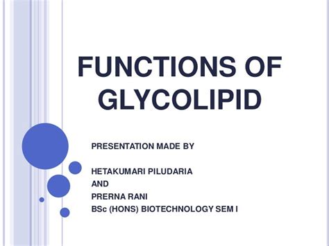 Functions Of Glycolipid