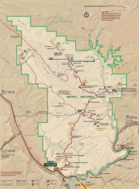 Park Junkies Guide Map Of Arches National Parkpark Junkie