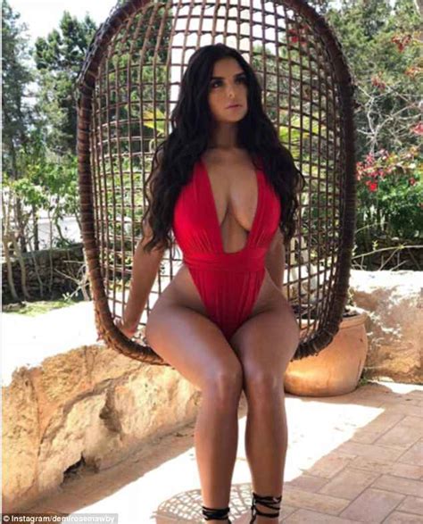 Demi Rose Displays Her Famed Curves In A Red Lace Bralet In Ibiza