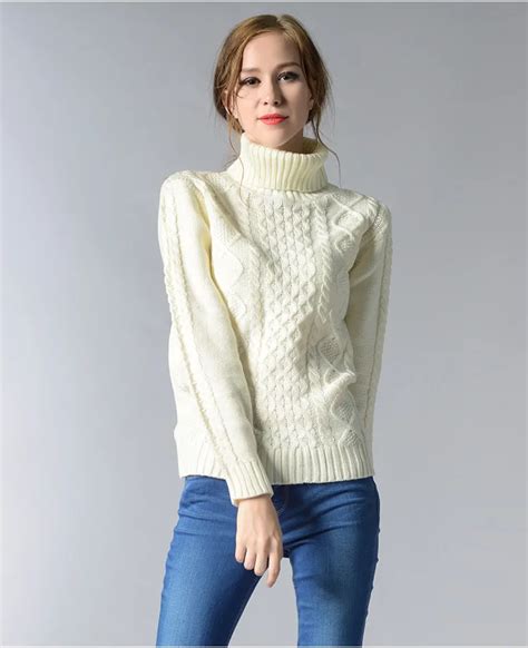 Warm Turtleneck Sweater Sweater Long Sleeve Pullovers Thick Cotton