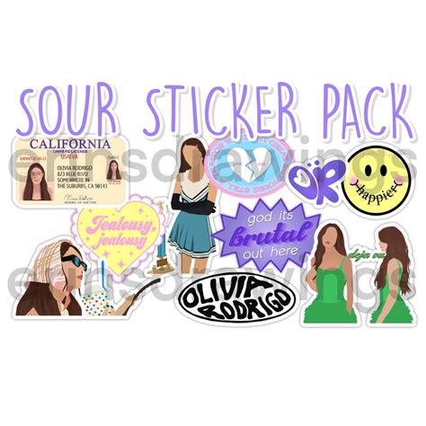 Sour Olivia Rodrigo Sticker Pack Etsy