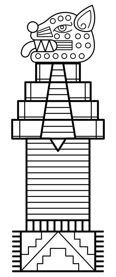 Totem Pole Coloring Page | Totem pole, Totem, Totem pole craft