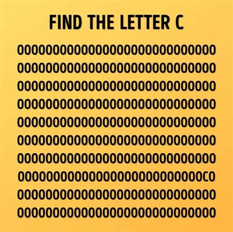 Brain Teaser To Test Your Iq Can You Spot Hidden Letter C Among The Number In Picture Within