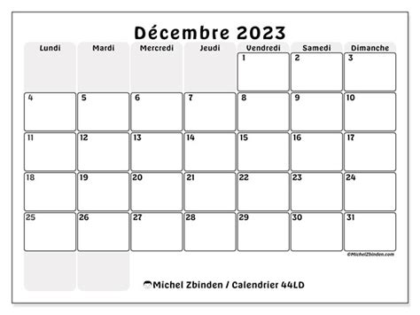 Calendrier Décembre 2023 à Imprimer “502ld” Michel Zbinden Lu