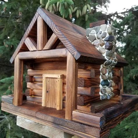 Log Cabin Birdhouse Etsy