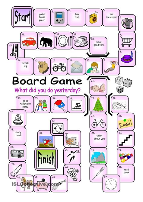 Board Game What Did You Do Yesterday Esl Board Games Board Games