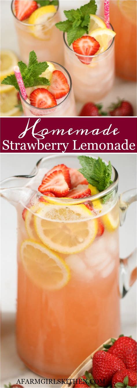 Homemade Strawberry Lemonade Easy To Make With Simple Ingredients Homemade Strawberry