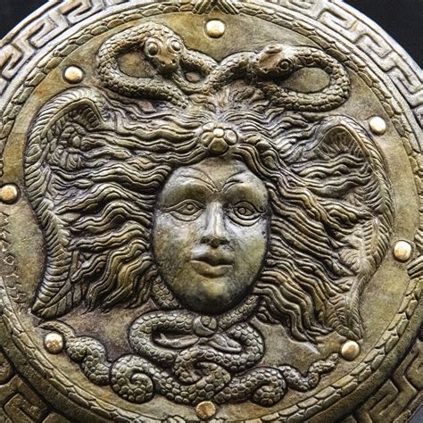 Ancient Greek Medusa Relief Sculpture Plaque Greek Mythology Head Of