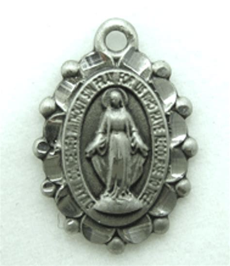 Fancy Miraculous Medal 50 Silver Oxidized Side Medal Sisters Of