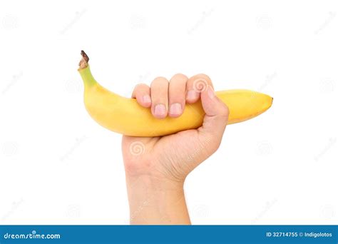 Hand Hold Banana Fruit Isolated Stock Image Image Of Isolated