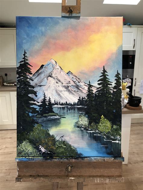 My First Ever Bob Ross Painting Rhappytrees