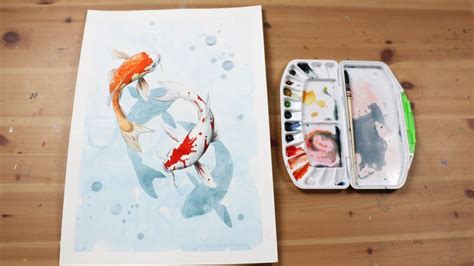 How To Paint A Koi Fish In Watercolour Youtube