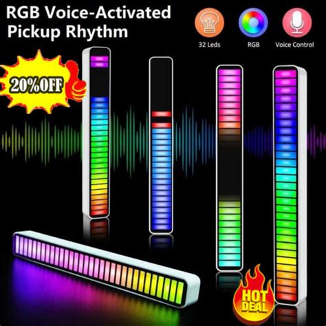 Rgb Activated Music Rhythm Lamp Bar Led Ambient Usb Sound Control Light