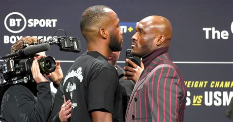 video leon edwards kamaru usman have intense staredown at ufc 286 press conference