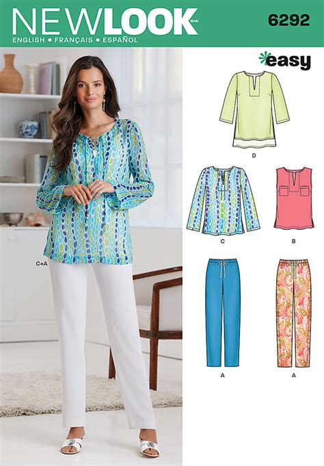 You may use it in hybrid mobile app using. New Look 6292 Misses' Tunic or Top and Pull-on Pants