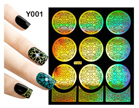 Laser Gold Nail Stamping Template Negative Space Geometry Stamp Nail