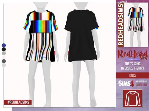 The 77 Sim3 Oversize T Shirt Ts4 Kids Redheadsims Cc Sims 4