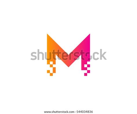 Letter M Pixel Logo Design Template Stock Vector Royalty Free 544034836