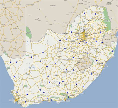Large Road Map Of South Africa With Cities South Africa Africa
