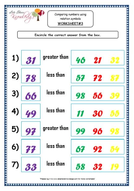 Kindergarten Comparing Numbers 6 10 Worksheet