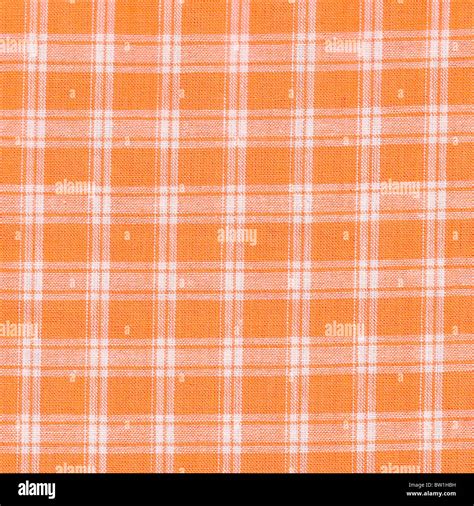 Bright Orange And White Plaid Retro Fabric Background Backdrop