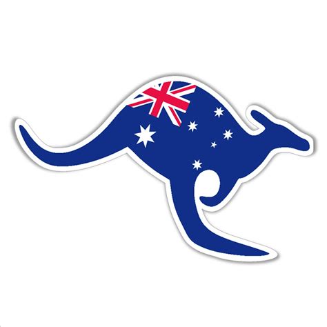 Aussie Kangaroo With Australian Flag Vinyl Sticker Australia Etsy