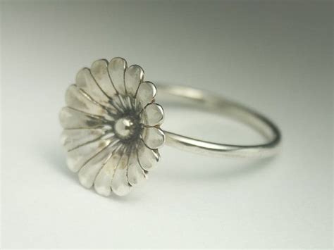 Flower Ring Sterling Silver Flower Ring Statement Ring Made Etsy