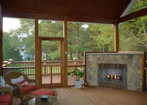 Screened In Back Porch With Fireplace