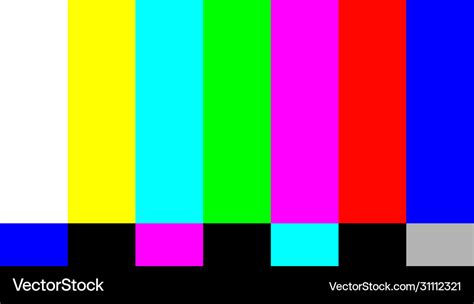 Tv Colour Bars Test Card Screen Smpte Television Vector Image