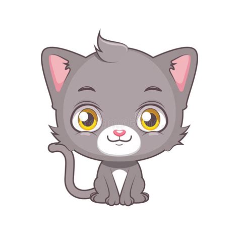 Cute Gray Cat Being Confused Stock Vector Illustration Of Gray Tail