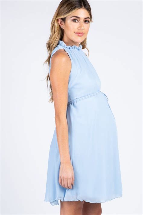 light blue chiffon high neck maternity dress blue maternity dress light blue maternity dress