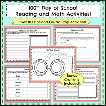 Under the sea fun pad (puzzles, mazes, games, and more!) 100th Day of School Activities for First and Second Grade ...