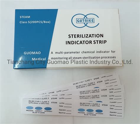Medical Disposable Chemical Autoclave Indicator Strips Used To Monitor The Steam Sterilization