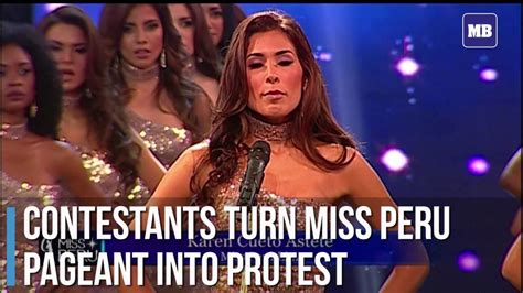 Contestants Turn Miss Peru Pageant Into Protest Youtube