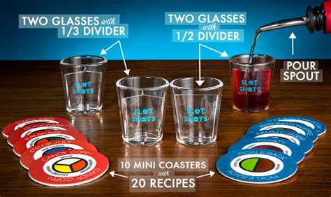 Slot Shots Shot Glasses With Built In Dividers