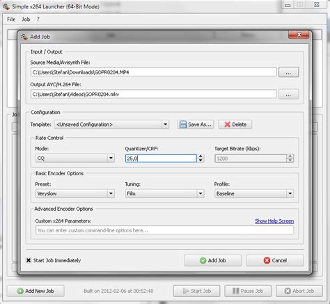 Simple x264/x265 Launcher 3.0 Free Download - VideoHelp