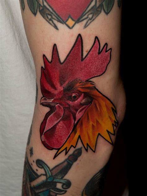 Rooster Head Tattoo By Herzstich Tattoo