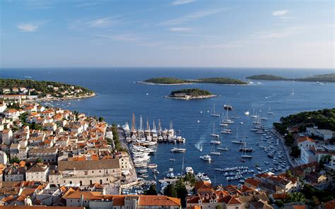 Pictures Croatia Hvar Sea Ships Pier Houses Cities 1920x1200