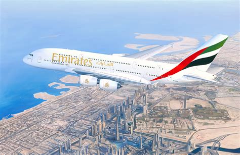 Emirates A380 800 Over Dubai Burj Khalifa Airlinerart