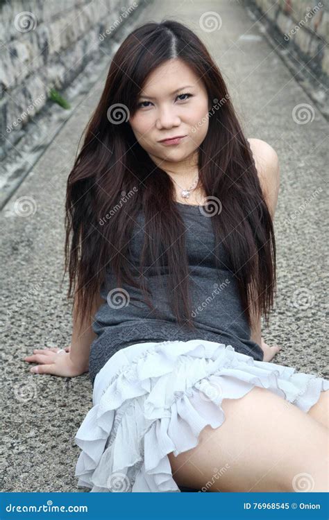 Cute Asian Girl Looking At Viewer Stock Image Image Of Girl Enticing 76968545