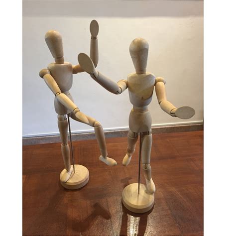 Pair Of New 13 Inch Wooden Manikin Posable Drawing Sketching Model