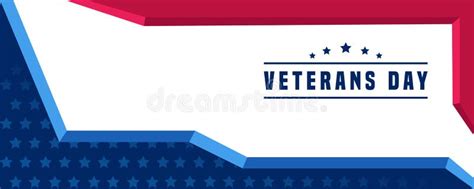 Blue Red And White Color Veterans Day Banner Template Stock Vector