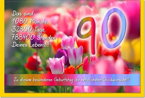 Geburtstag feiert, der hat bereits 89 hinter sich. Glückwunschkarte zum 90. Geburtstag mit hochwertiger ...