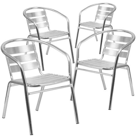 Carnegy Avenue Stackable Metal Outdoor Dining Chair In Aluminum Set Of