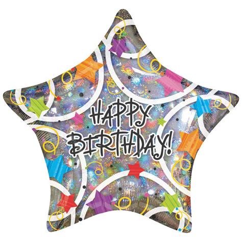 Happy Birthday Stars Foil Balloon Big W